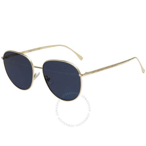 Fendi Ladies Gold Tone Round Sunglasses FF0379/G/SLKS7Y60